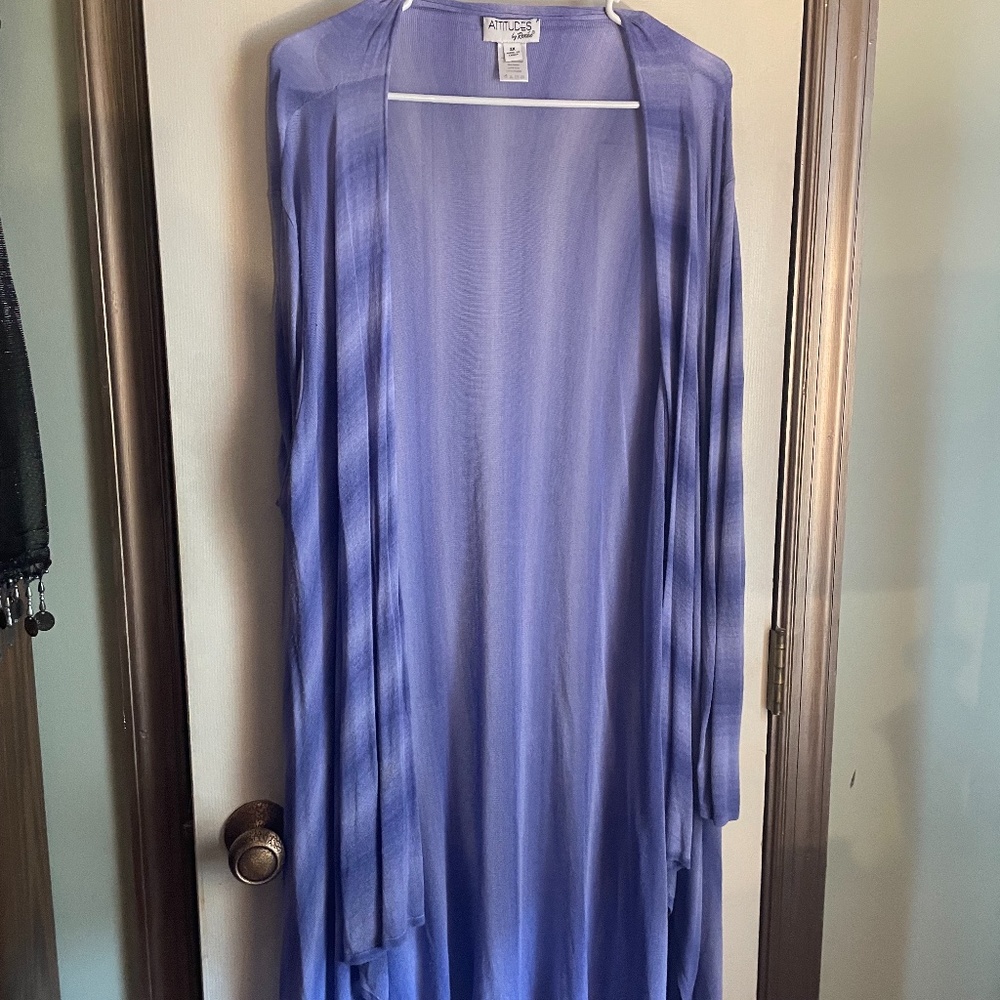 Attitudes by Renee Light Open Front Purple Cardi